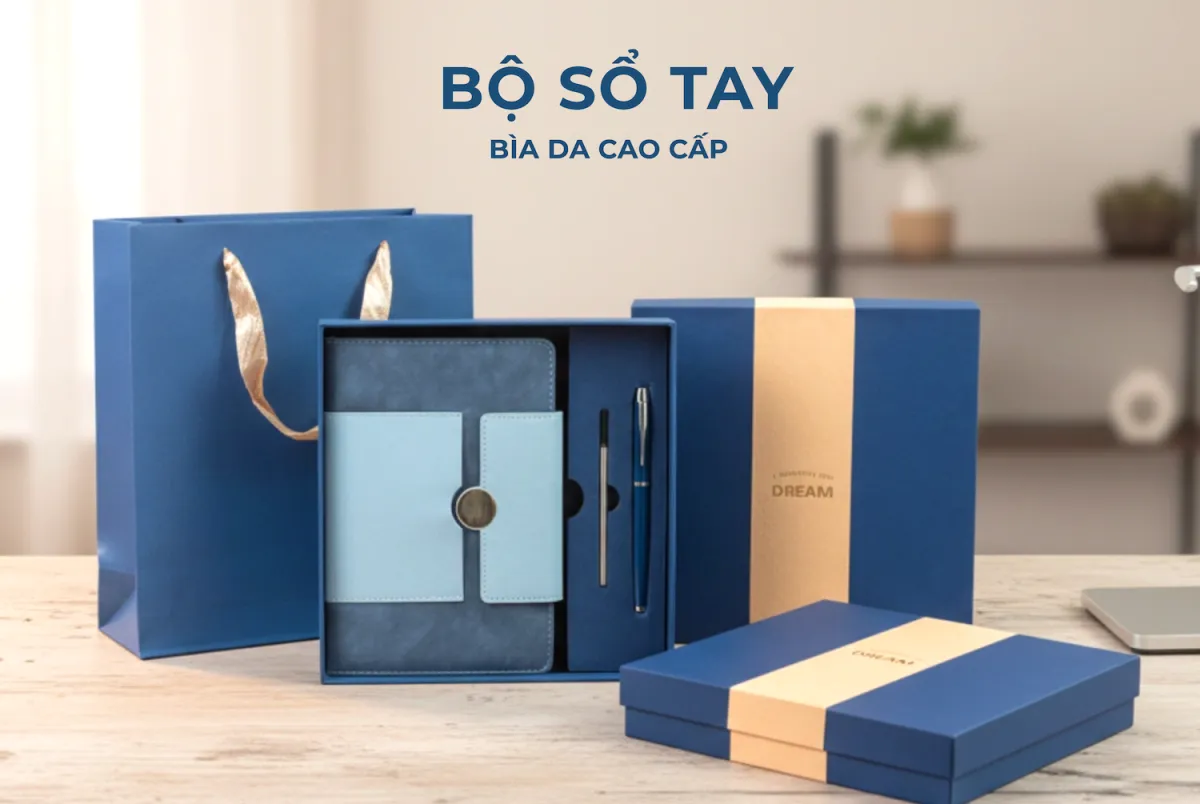 Bộ sổ tay bìa da cao cấp - Món quà tri ân ý nghĩa